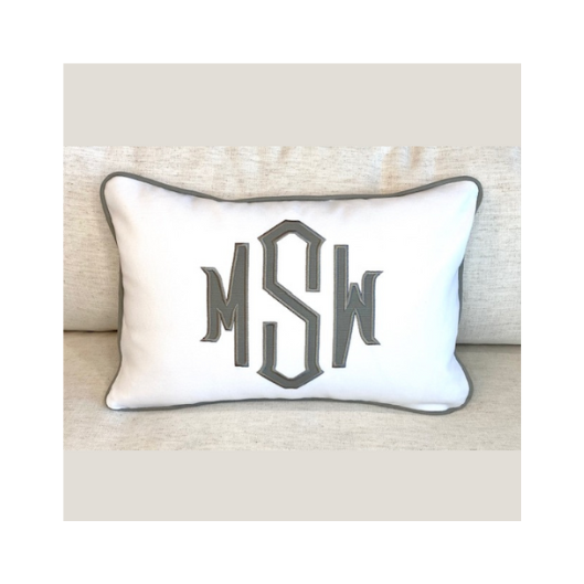 Applique Monogram, Navy Blue 20x20 Monogrammed Pillows – Snazzy Living