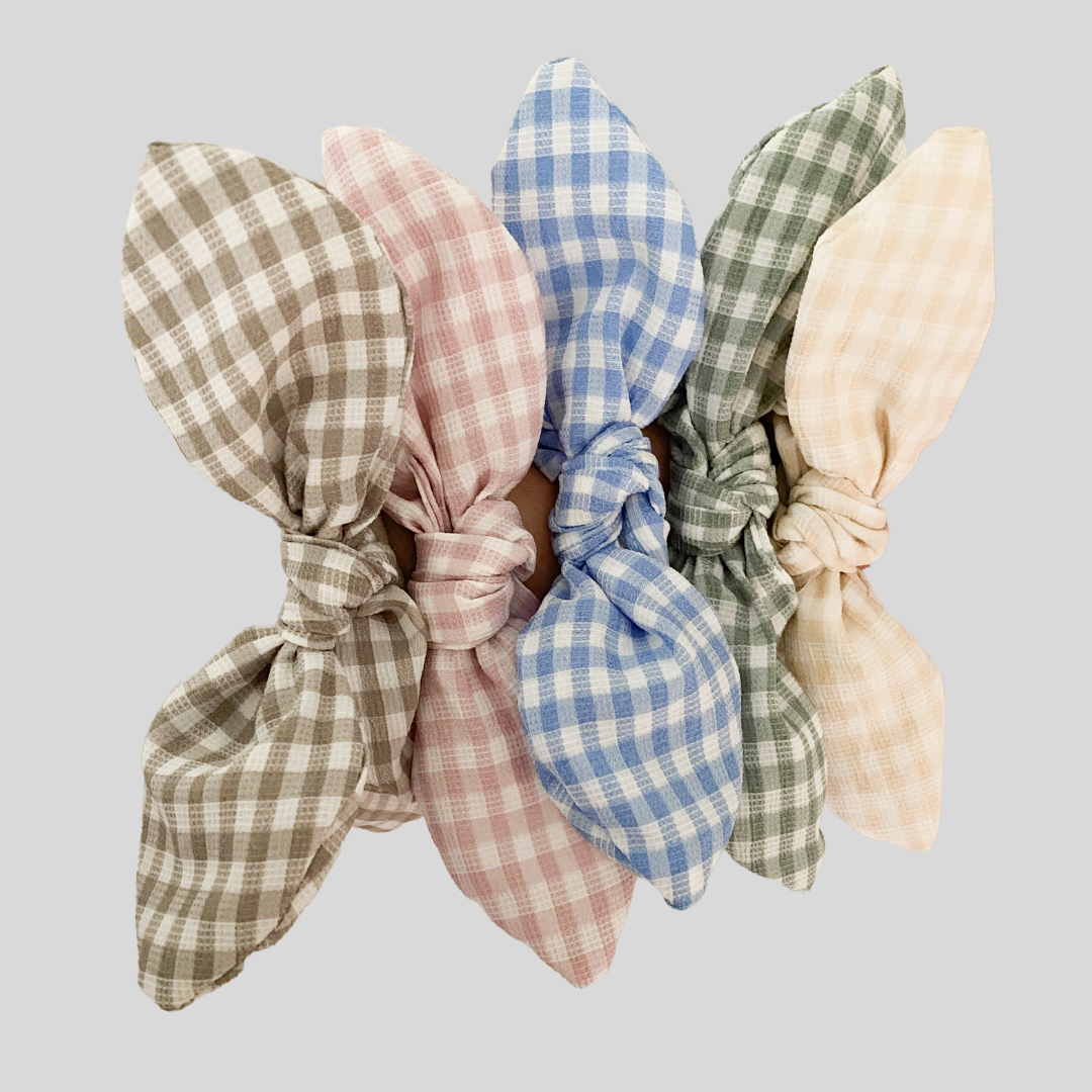 Gingham Bow Scrunchy