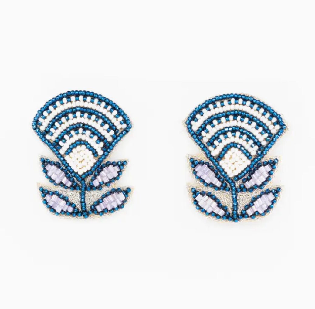 Block Print Flower Earring