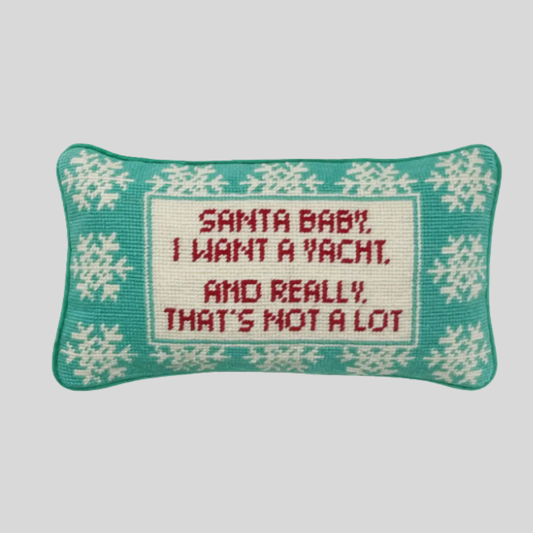 Yacht Needlepoint Pillow