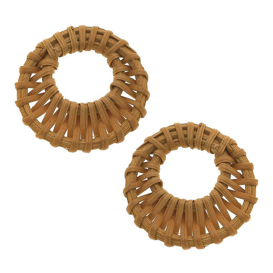 Marlee Wicker Statement Earrings in Brown